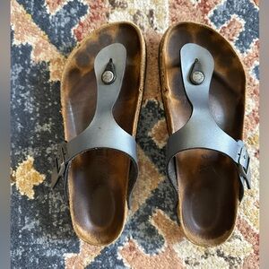 Blue metallic Birkenstocks